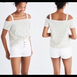 Madewell cold shoulder tee Size XS  Bellamy Stripe